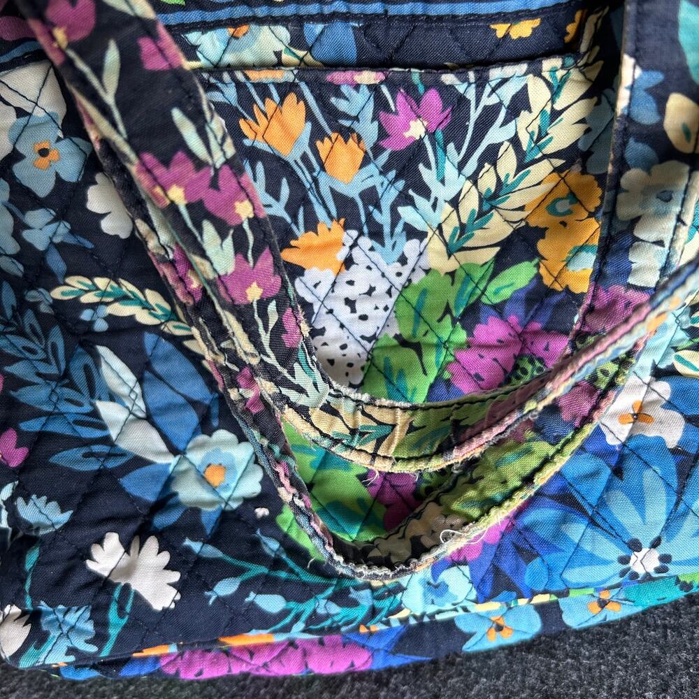 Vera Bradley Midnight Blues floral small tote purse bag travel quilted, vintage - Picture 4 of 11